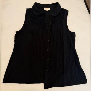 Modcloth Black Sleeveless Blouse